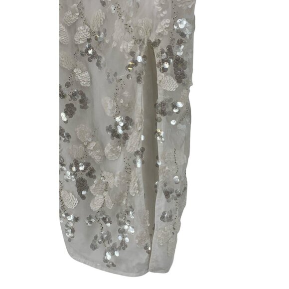 Never Fully Dressed Womens White Sansa Sequin Spaghetti Strap Slip Dress Size 4 - Picture 11 of 15
